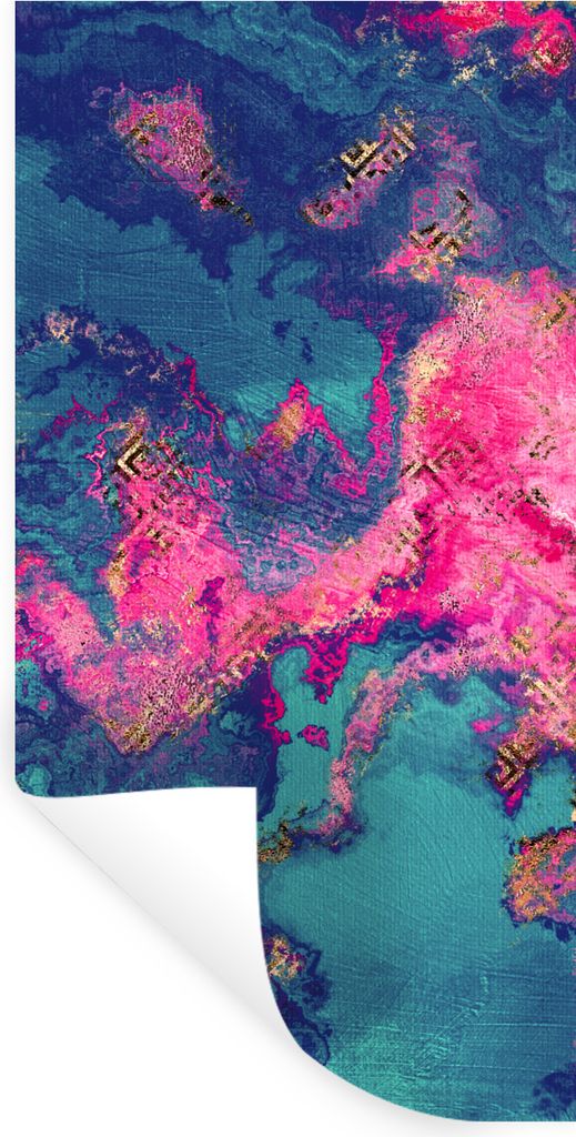 MuchoWow Wandtattoo Wandsticker Wandaufkleber Marmor - Farbe - Rosa - Blau 20x40 cm Selbstklebend und Repositionierbar - Selbstklebend - Fototapeten
