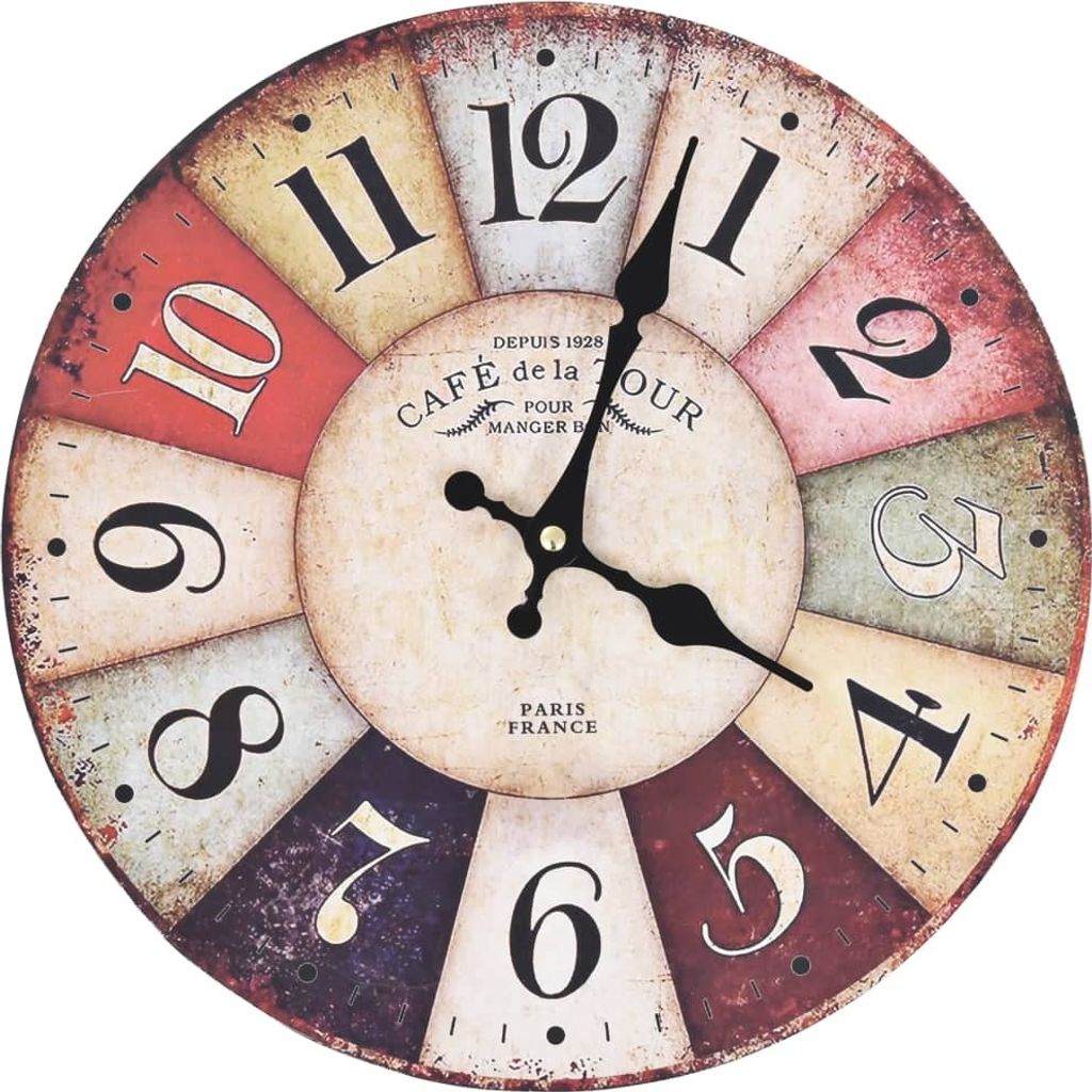 vidaXL Orologio da parete vintage colorato 30 cm Immagine del prodotto 