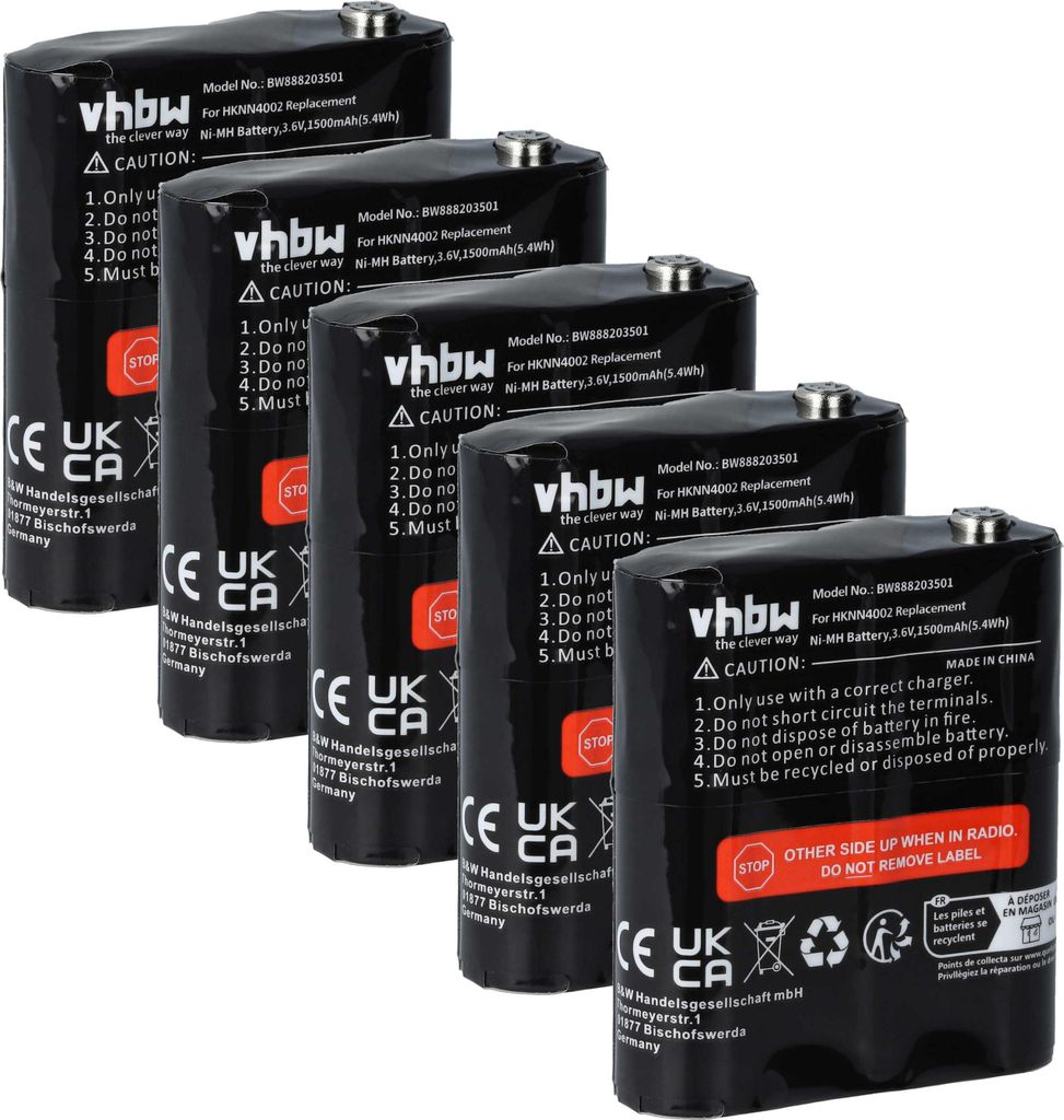 vhbw 5x Akku kompatibel mit Motorola Talkabout T8500R, Produktbild 