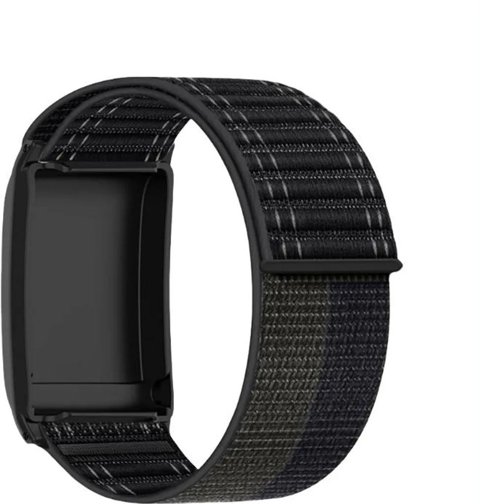 INF Cinturino in nylon per Whoop, chiusura a strappo, 25.5cm, 2cm Nero
