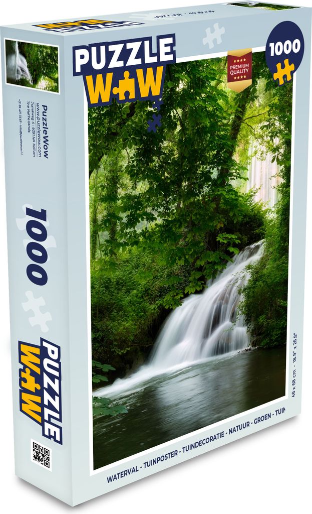 MuchoWow Puzzle 1000 Teile Wasserfall - Natur - Grün - Spielzeug - Alt und Jung - Spiele - Puzzeln