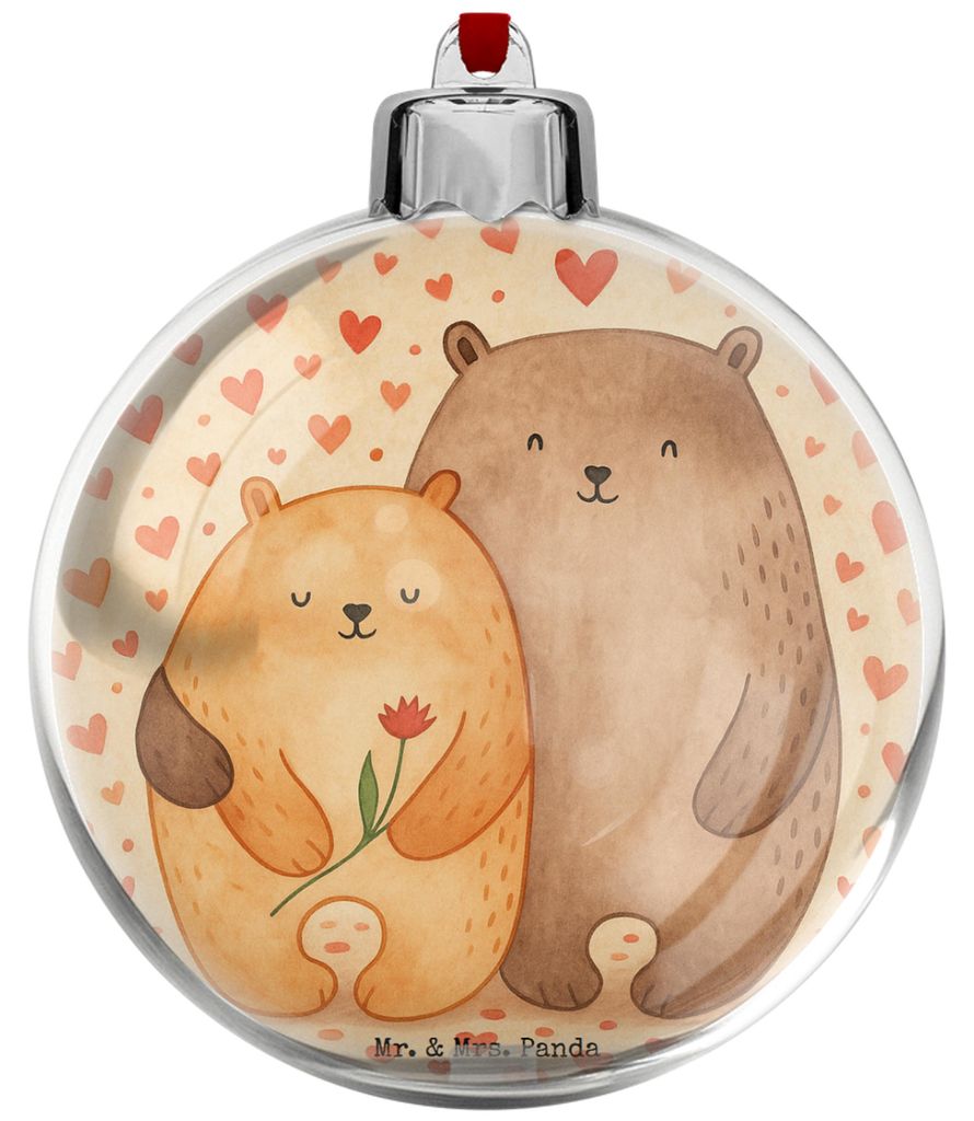 Mr. & Mrs. Panda christbaumkugel Bären Liebe Design - Weiß - Geschenk, Hochzeitstag, weihnachtskugeln, Freundin, kunststoff weihnachtskugel, Bär...