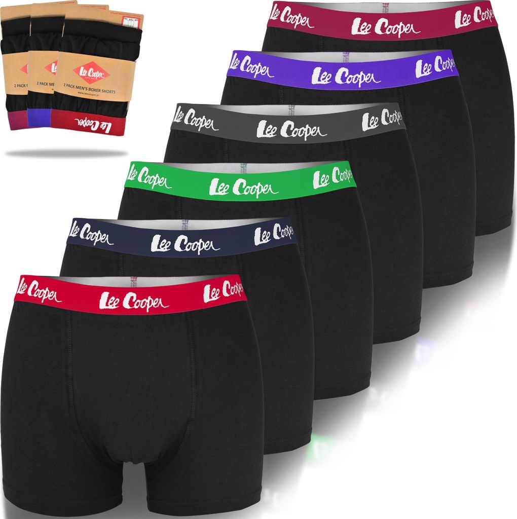 Lee Cooper Boxer in cotone da uomo con logo a colori 6 Immagine del prodotto 