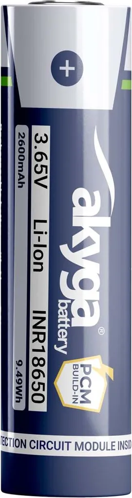 Batterie Li-Ion INR18650 Akyga AKY2454 3,6V 2600mAh avec protection PCM