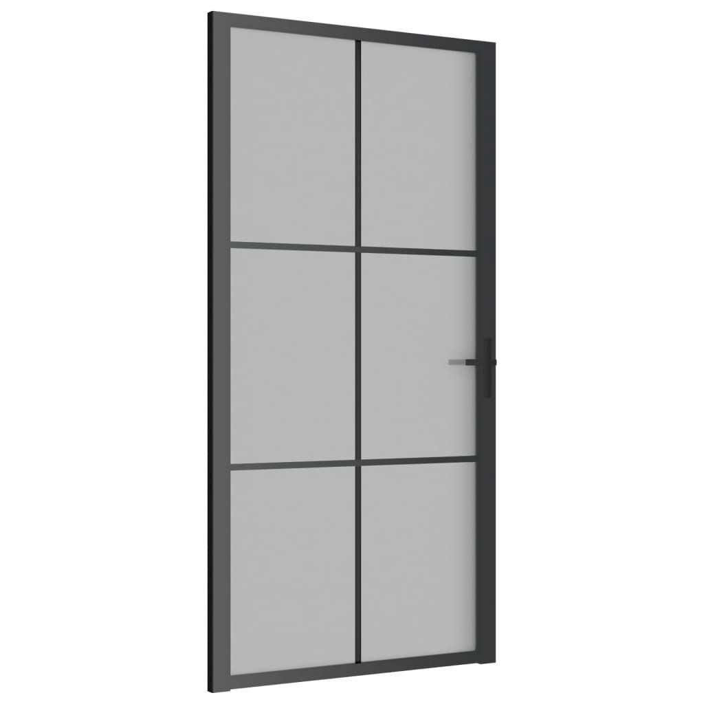 vidaXL Innentür 102,5x201,5 cm Schwarz Mattglas und Aluminium