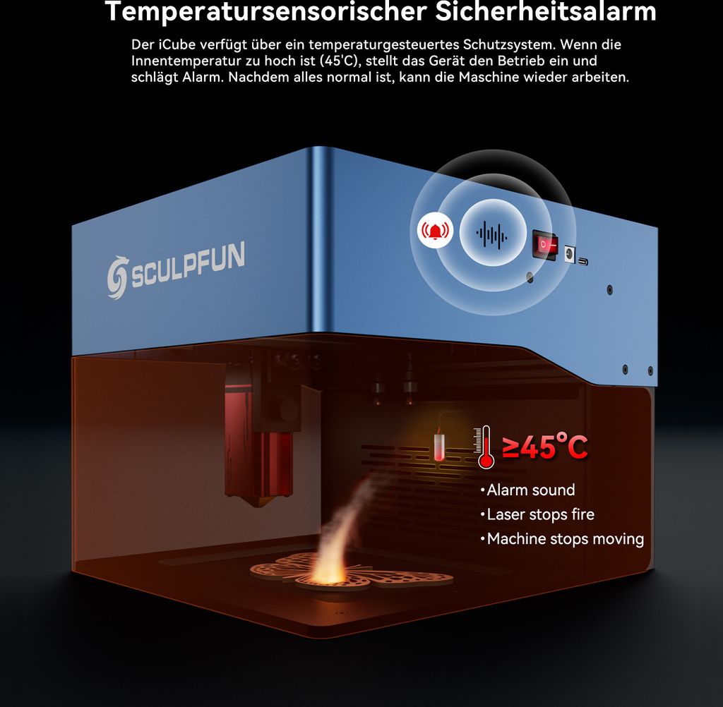 SCULPFUN iCube Pro 5W Graviermaschine mit Lightburn Produktbild 13
