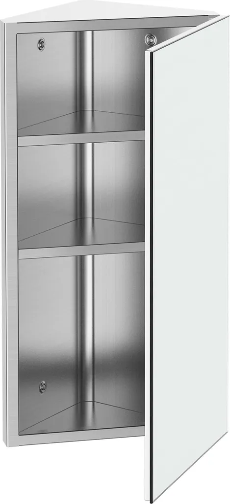 Armoire Miroir Salle de Bain HOMCOM Meuble d'Angle Inox 30x18x60 cm