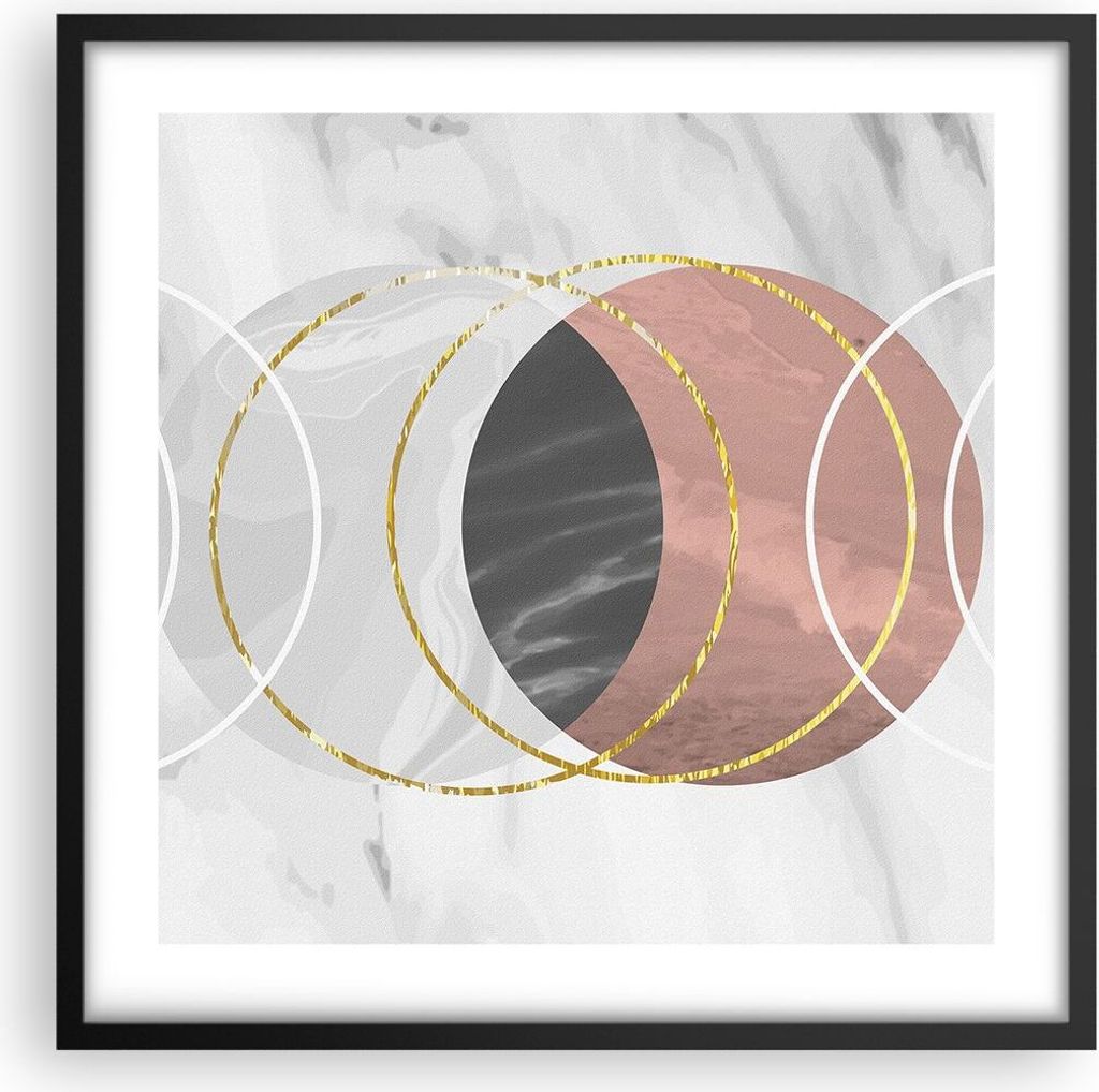 Gerahmtes Poster - Schwarzer Rahmen - Abstraktion Formen Stück - 50x50 cm - Wand Bild - Wanddeko - Wandbilder - Kunstposter - Wandposter - Bilderr...