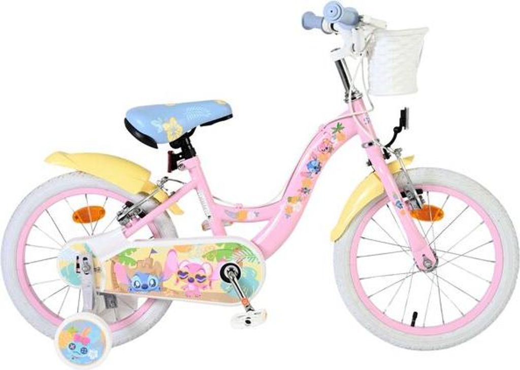 Disney Stitch Kinderfahrrad - Mädchen - 16 Zoll - Rosa - Zwei Handbremsen