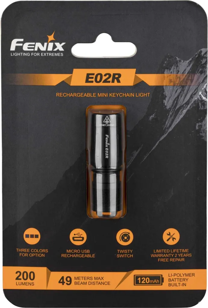 Torcia LED Fenix E02R 200lm | La Torcia Tascabile che Non Ti Tradisce