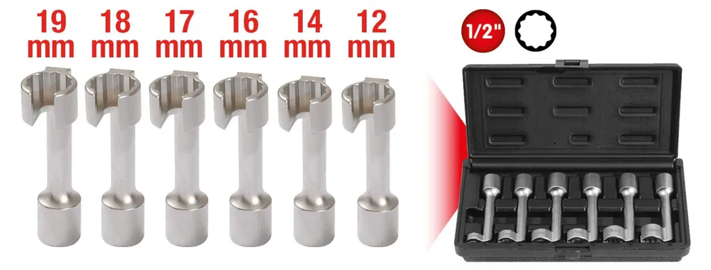 KS Tools 1/2" Jeu de douilles à œil ouvert 6 pièces pour mécanique 517.0900