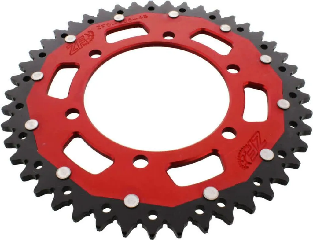 Pignon ZF 45 dents rouge ZFD-486-45-RED en acier spécial ultra robuste
