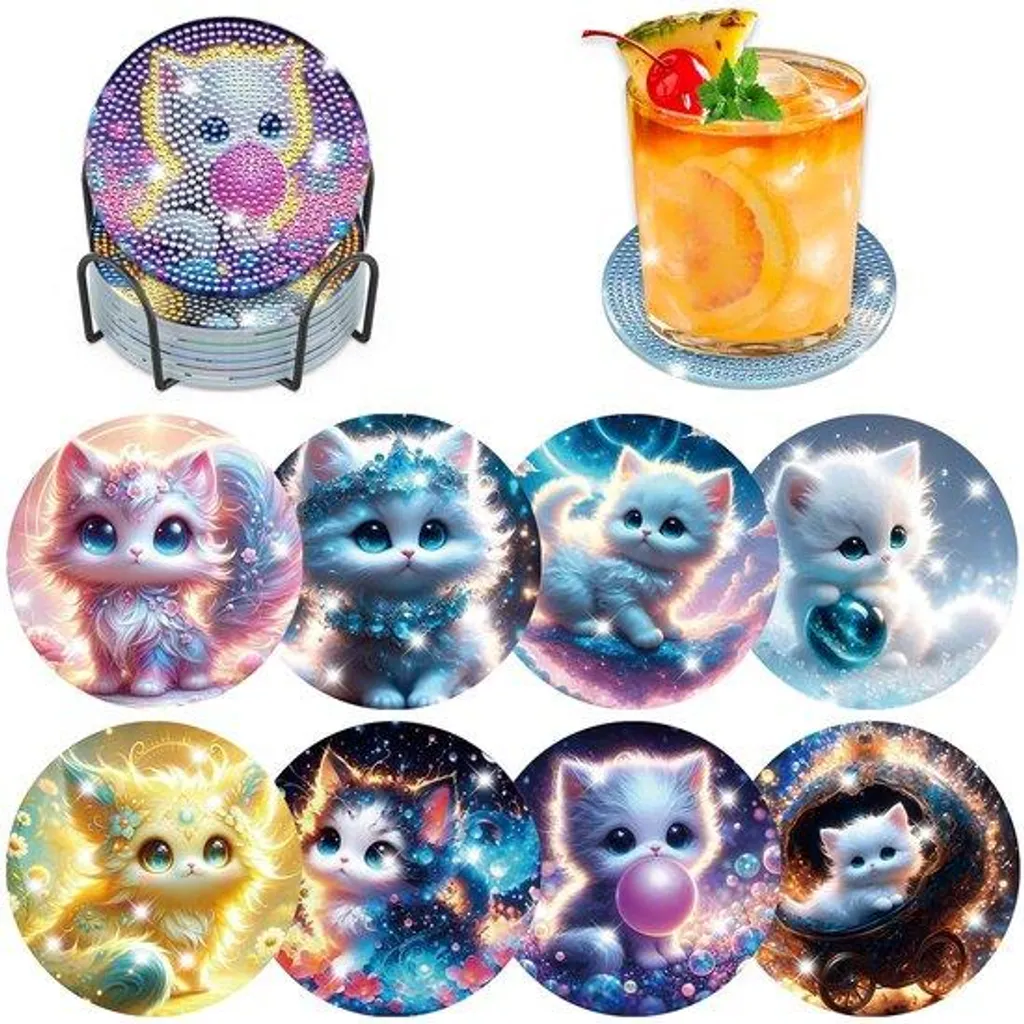Loisir Créatif Peinture Diamant Chat : Kit Détente pour Femme et Adulte