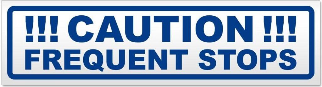 Kiwistar Caution Frequent Stops V2 Magnetschild Schild magnetisch - 45cm Verkehrsblau - Magnetfolie für Auto PKW Kfz