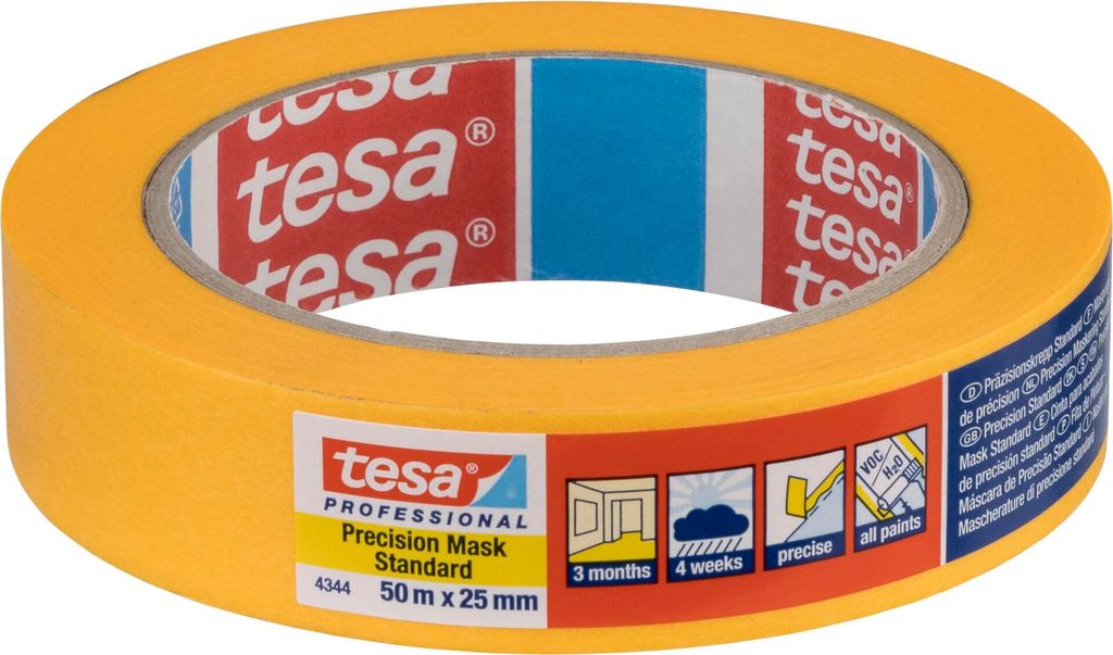 Tesa Kreppband 50m x 25mm Stand.Prec.gelb 04344
