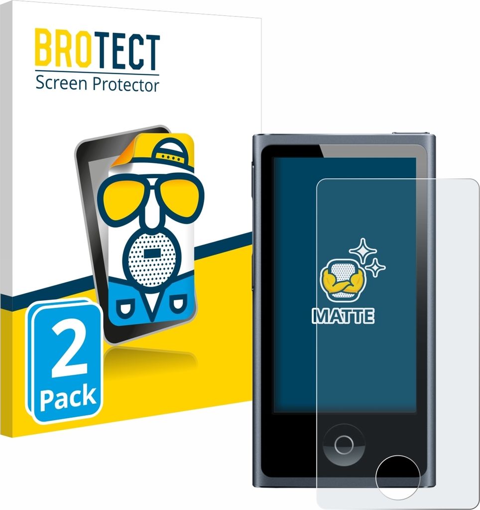 2x BROTECT Schutzfolie für Apple iPod nano 2012 (7. Gen.) Displayschutz Displayschutzfolie Folie Matt Entspiegelungsfolie