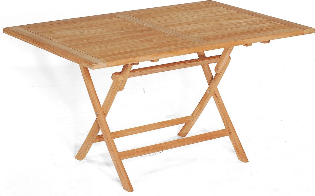 SunnySmart Perth Teakholz-Klapptisch Tisch Balkontisch Holztisch 140x95 cm