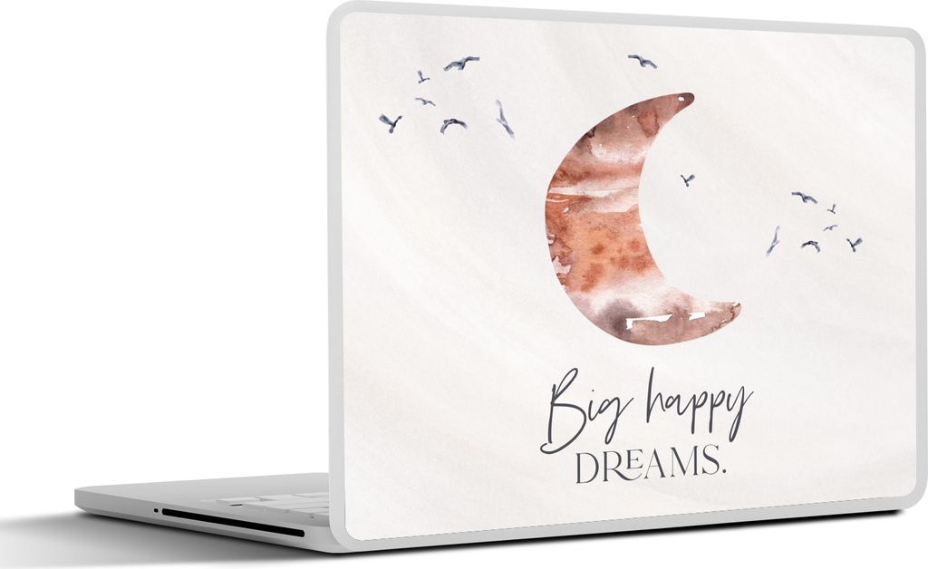 MuchoWow Laptop Aufkleber Sticker Cover Kinder - Sprichwörter - Große glückliche Träume - Jungen - Mädchen - Aquarellieren 31x22.5 cm - Lapt...
