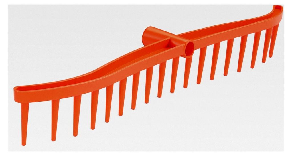 3er Set Gartenharke Heurechen mit 19 Zinken - 60 cm Breite stabiler Rechen für Heu und Rasen - Gartenrechen aus bruchfestem Kunststoff ohne Stiel ...