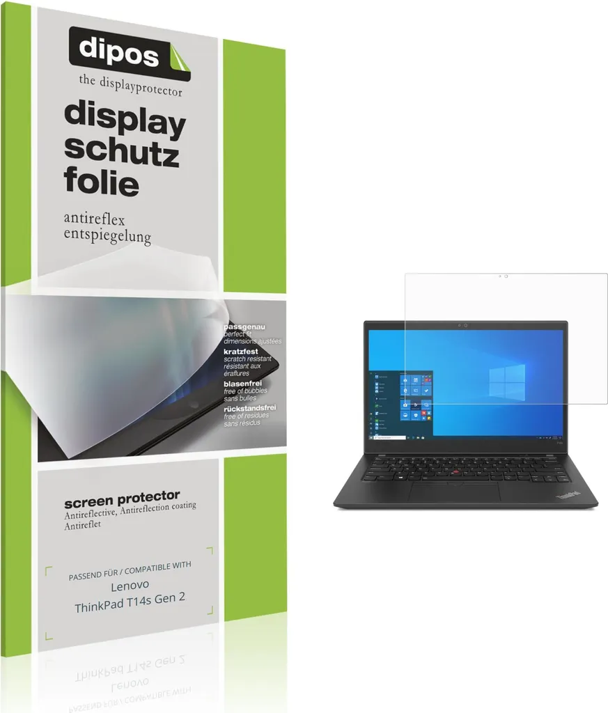 2x Pellicola Protettiva Antiriflesso per Lenovo ThinkPad T14s Gen 2 | dipos