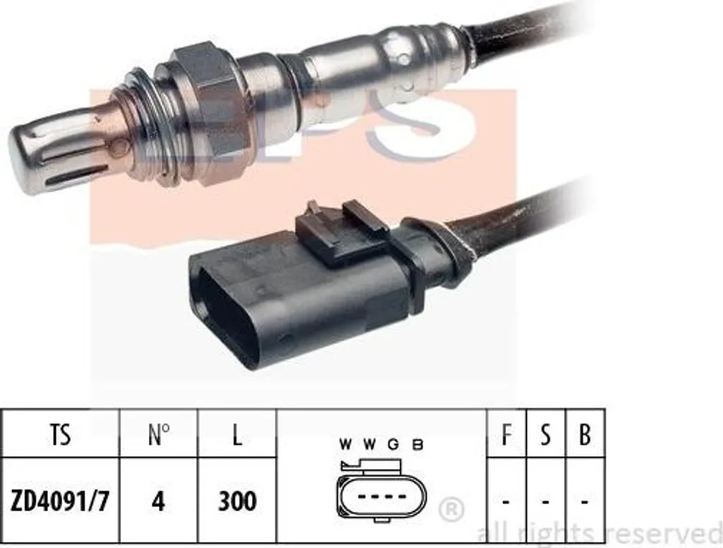 Sonde Lambda EPS 1 998 170 pour VW GOLF VI 5K1 après Catalyseur 300mm
