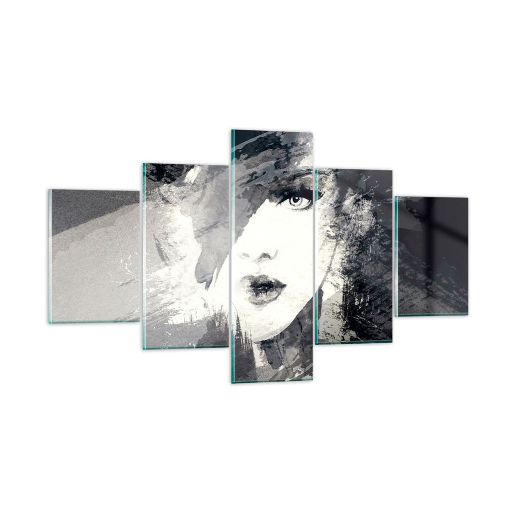 Bilder auf glas - Frau Gesicht - 125x70cm - Glasbilder - Wandbilder - Bilder - Kunstdruck - zum Aufhängen bereit - Wanddekoration aus Glas - Glas ...