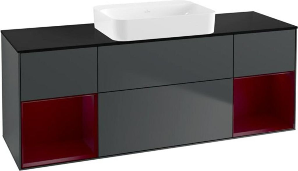 V&B Waschtischunterschrank Wandbeleuchtung Finion 160x60,3x50,1cm, Rg Peo m La, md b m Lac