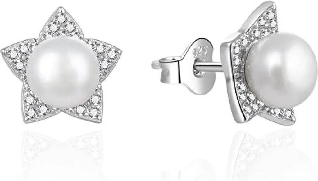 Orecchini Artigianali Argento Perla Zirconi AGT-E086PW-P | Qualità