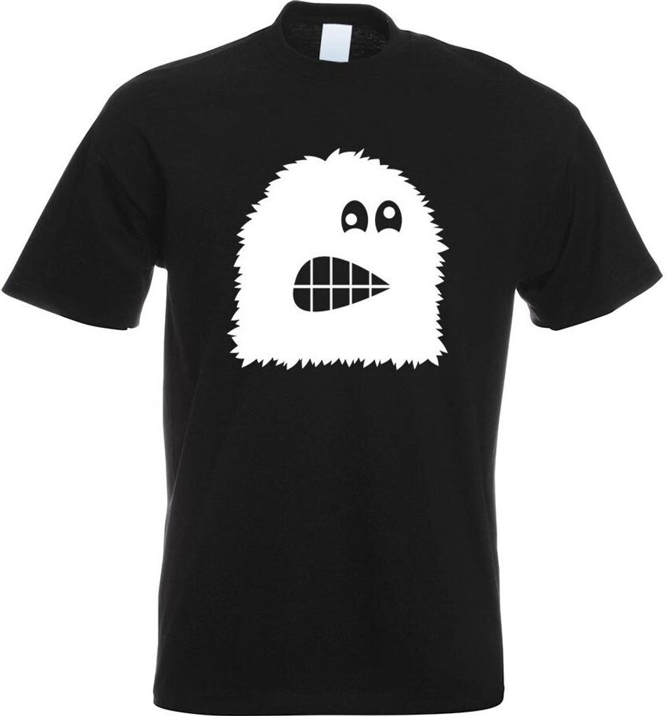 Kiwistar - T-Shirt - schwarz - Fuzzy Monster Comic Motiv Bedruckt Funshirt Design Print - mit Motiv Bedruckt - Funshirt Design - Sport - Freizeit -...