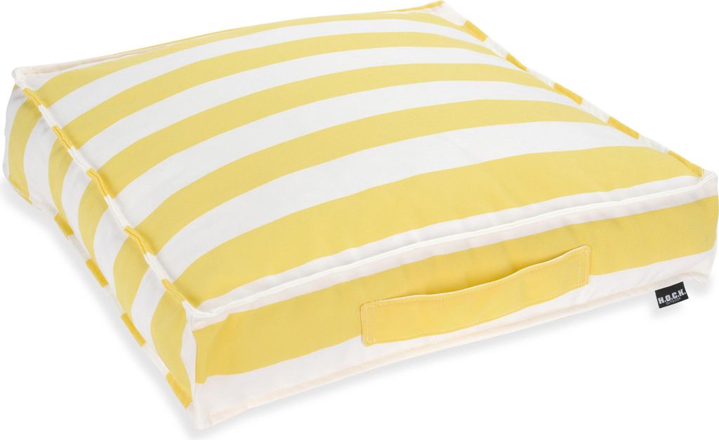 H.O.C.K. Classic Streifen Outdoor Matratzenkissen 50x50x10cm gelb yellow col. 25