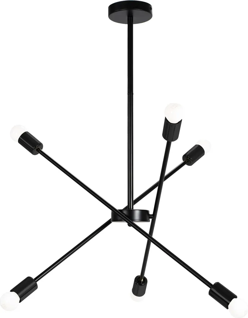 Plafoniera Moderna tooLight App1114-6Cp Nera - Design Minimal 6 Bracci