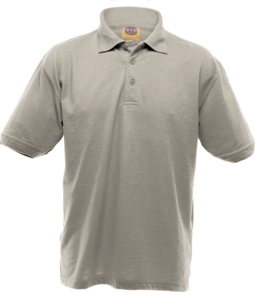 UCC 50/50 Heavyweight Pique Herren Polo-Shirt, Kurzarm BC1195 (5XL) (Grau)