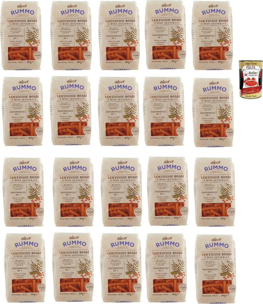 Rummo Lenticchie Rosse e Riso Integrale Maccheroncelli N° Produktbild 