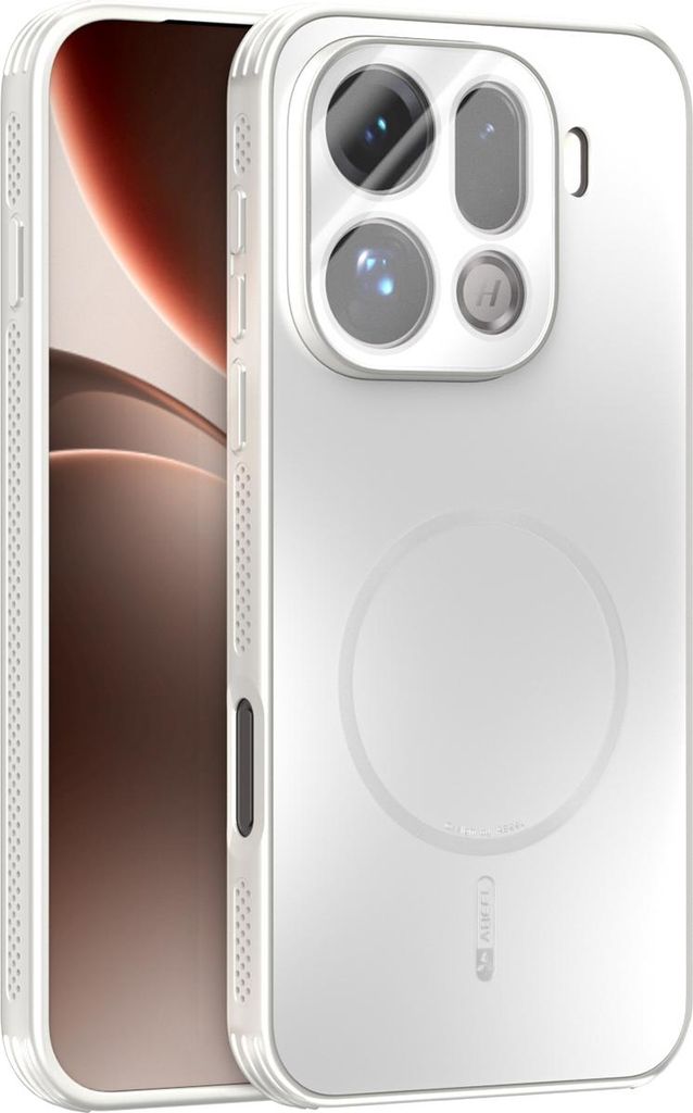 Matte PC TPU Hülle für Oppo Find X9 Pro Magnetische Handyhülle mit Linsenabdeckung und Wärmeableitung Stoßstange Weiß