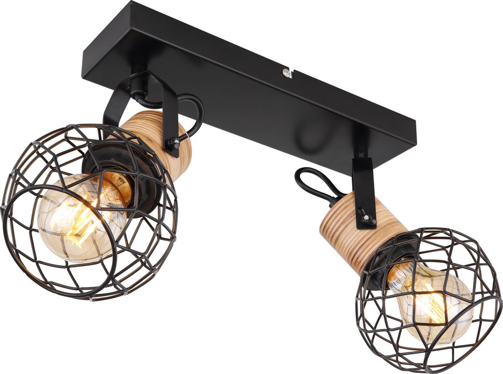 Globo Lighting|Strahler Metall schwarz matt, 2x E27