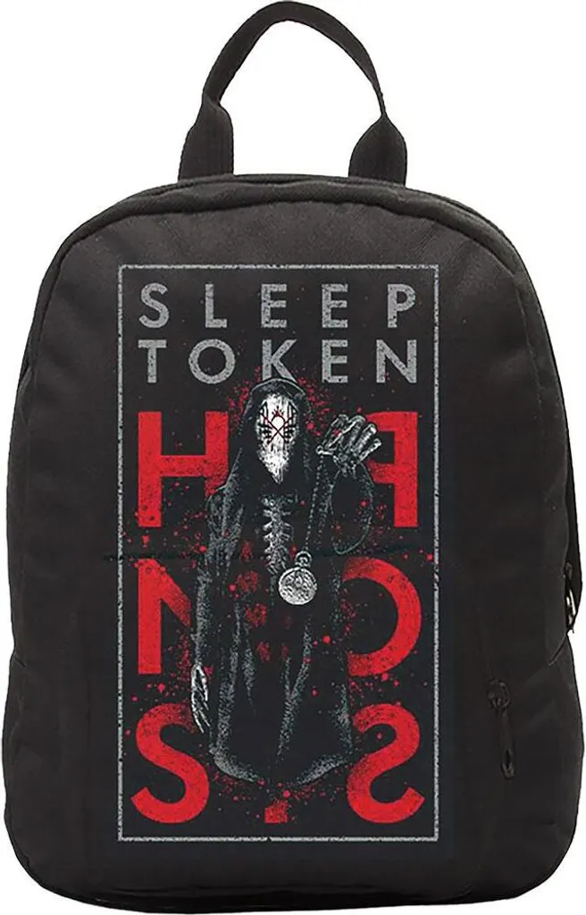 Petit sac à dos de fan Sleep Token Hypnosis RO13860 en Noir et Rouge