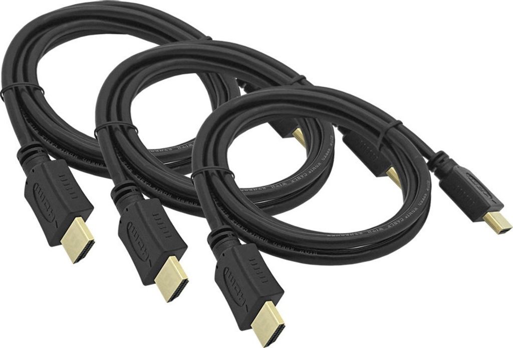 3x 1,5m ARLI HDMI Kabel vergoldet – High Speed mit Ethernet | UHD 4K 2160p 3D ARC HDR CEC HDCP