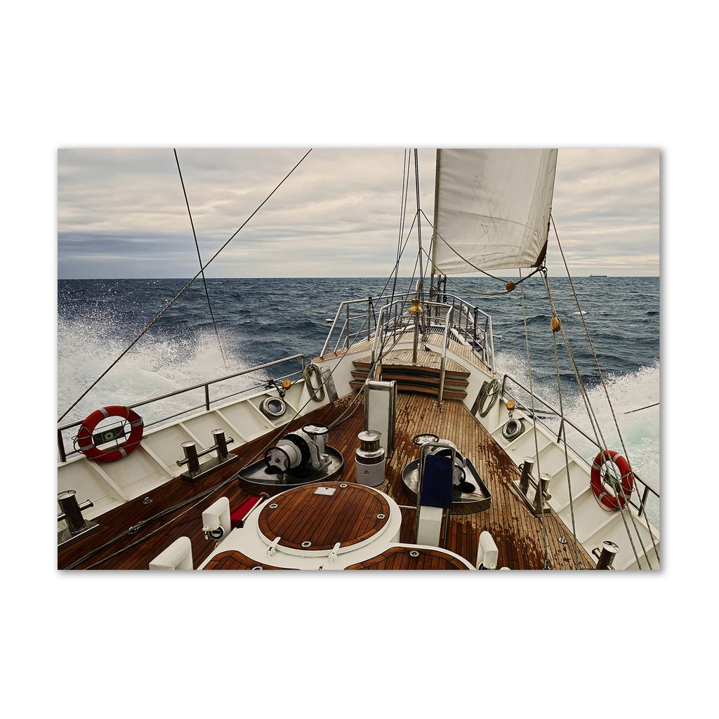 Tulup Leinwand-Bilder Wandbild Leinwandbild 140x70 Boot Landschaft
