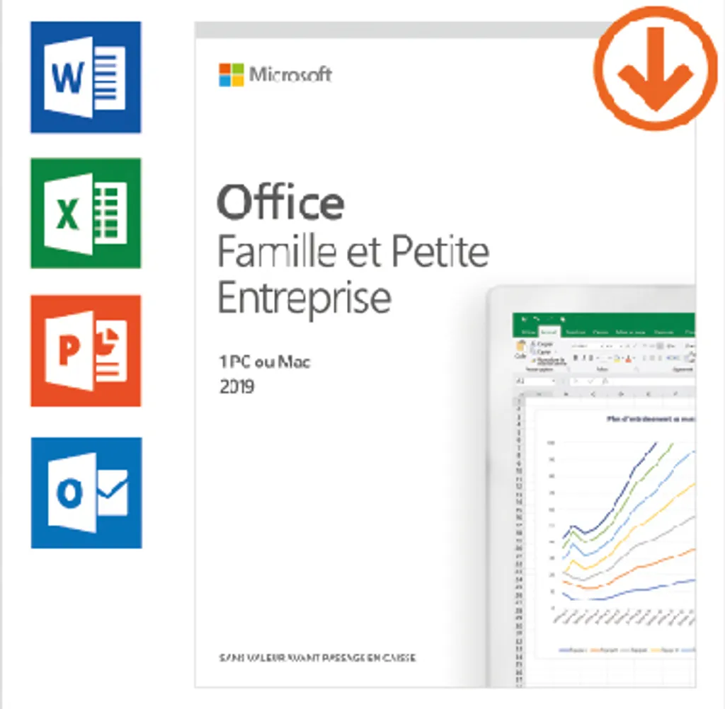 Pack Office 2019 Famille et Business - Licence Perpétuelle Sans Abonnement