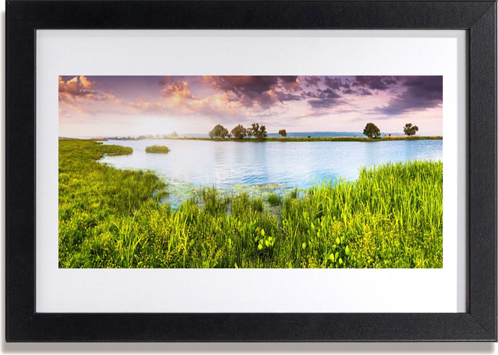 Bild 30x20 MDF-Rahmen Wandkunst Grass Lake Natur