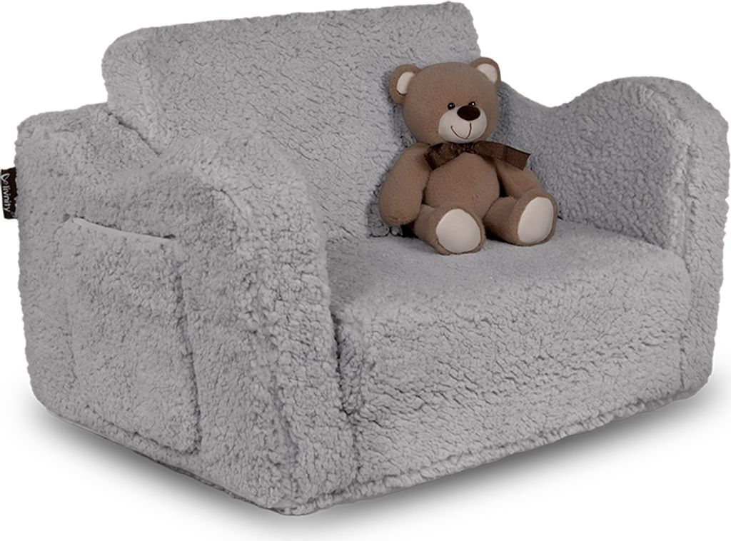 Kindersessel Vicco Conni Grau 60 x 36 cm ausklappbar, Model Produktbild 