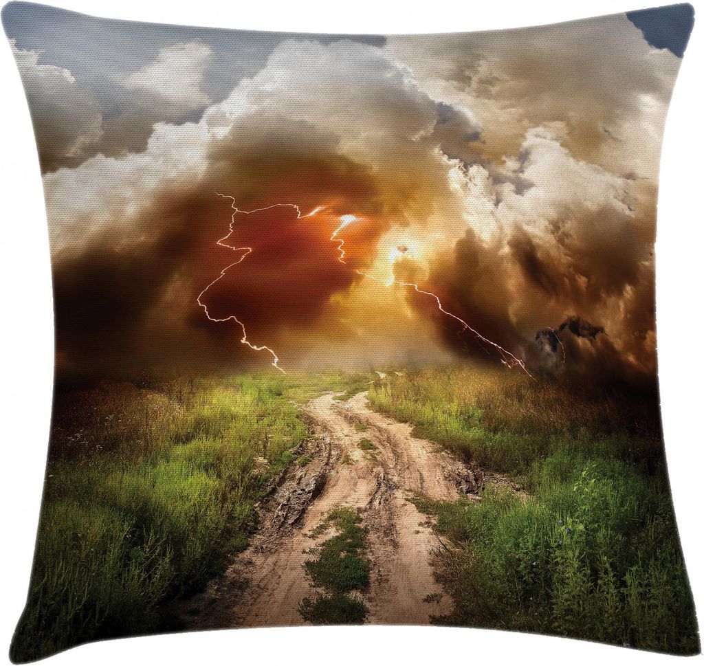ABAKUHAUS Natur Kissenbezug, Big Regen Cloud Dazzling, Waschbar mit Reißverschluss Kissenhülle mit Farbfesten Klaren Farben Beidseitiger Druck, 4...