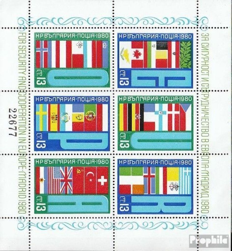 Briefmarken Bulgarien 1980 Mi Block100 (kompl.Ausg.) postfrisch KSZE