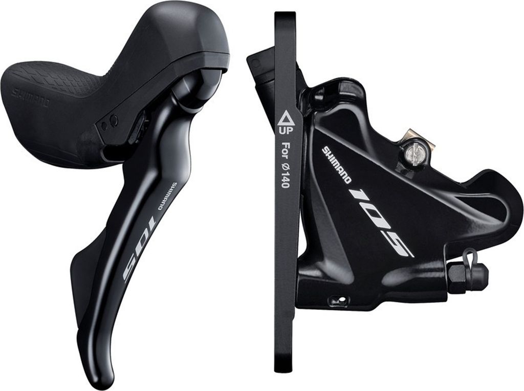 SHIMANO Scheibenbremse 105 BRR7070 V-Rad,mit STR7020 schwarz, 1000 mm, hydr, schwarz