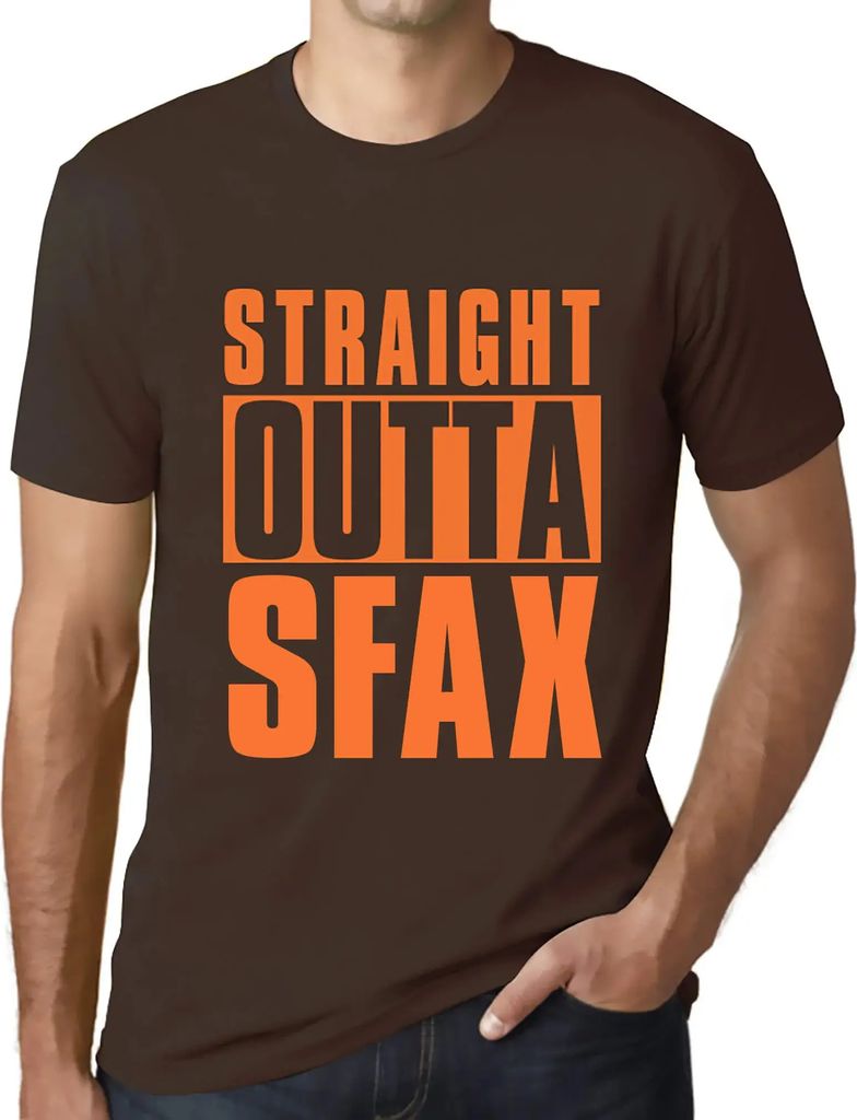Herren Grafik T-Shirt Direkt aus Sfax – Straight Outta Sfax – Öko-Verantwortlich Vintage Jahrgang Kurzarm Lustige Druck Geburtstag Geschenk Mann