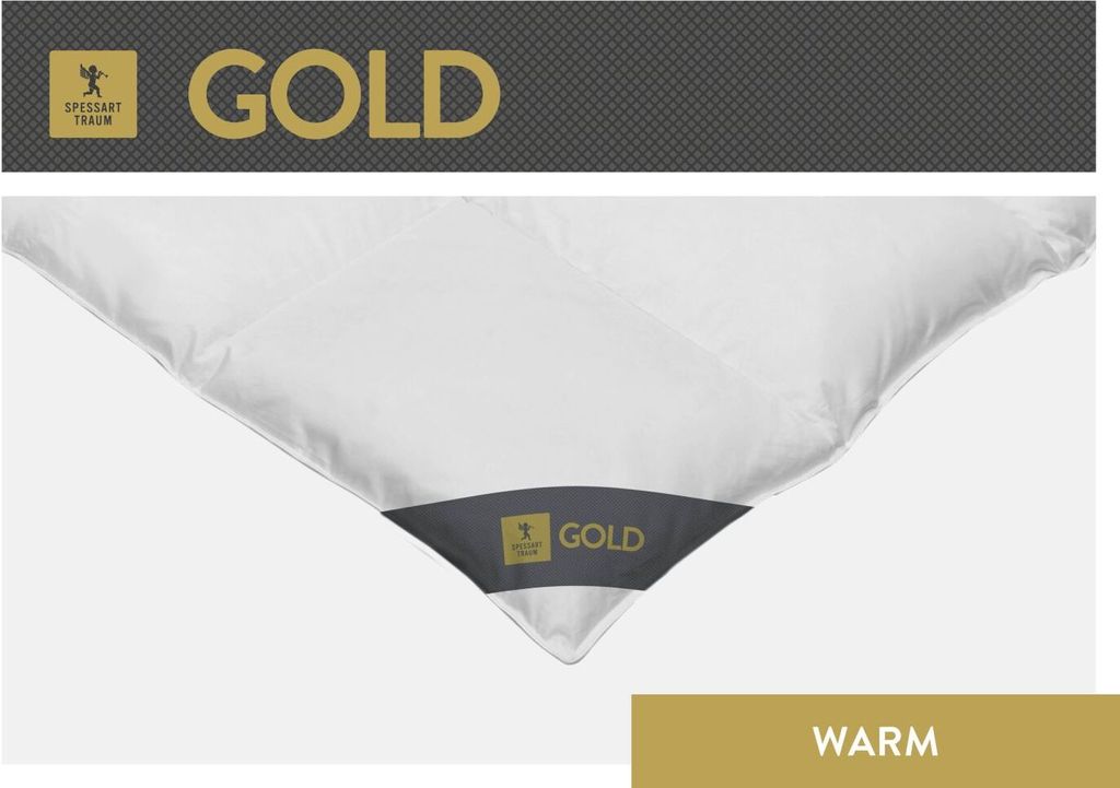 Spessarttraum Bettdecke Daunendecke Gold 200 x 200 cm Warm