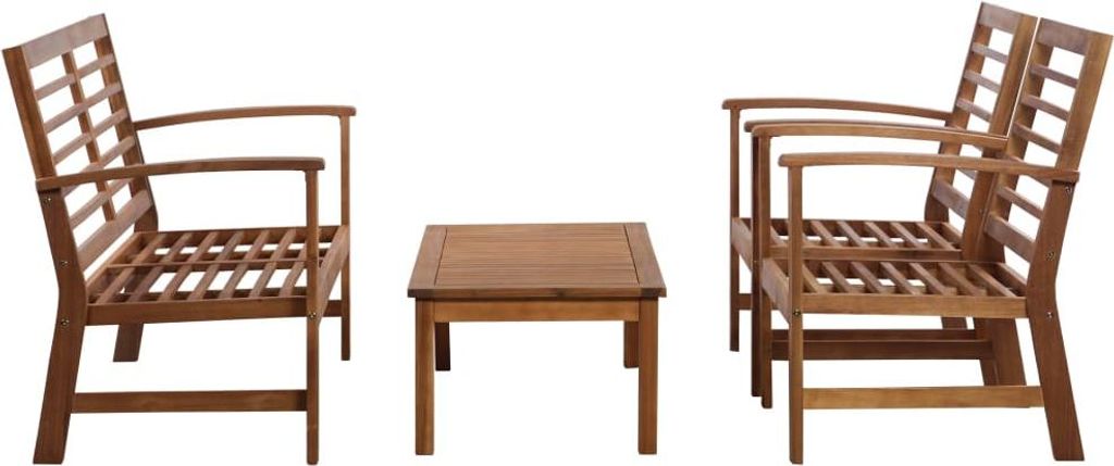 vidaXL Garten-Lounge-Set 4-tlg. Massivholz Akazie
