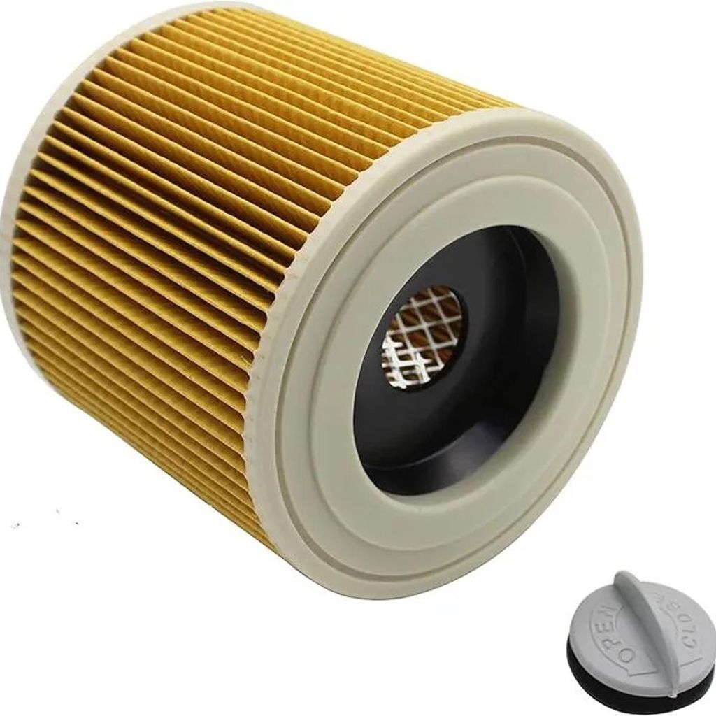 WD3 Patronenfilter mit Stahlhalterung, kompatibel mit Kärcher WD-Serie, WD2, WD3, WD3P, A2004, MV, Staubsaugerbürste und Zubehör