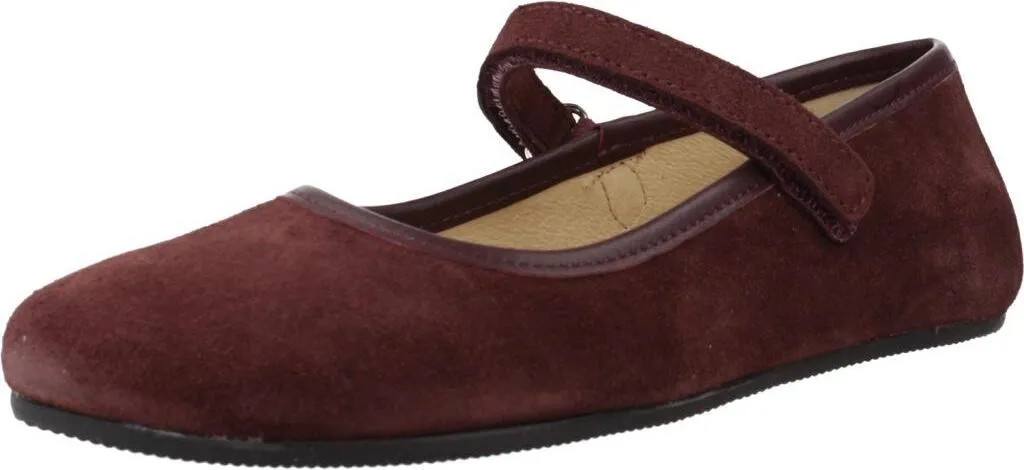 Chaussures mariage fille Blanditos Balletbd cuir bordeaux