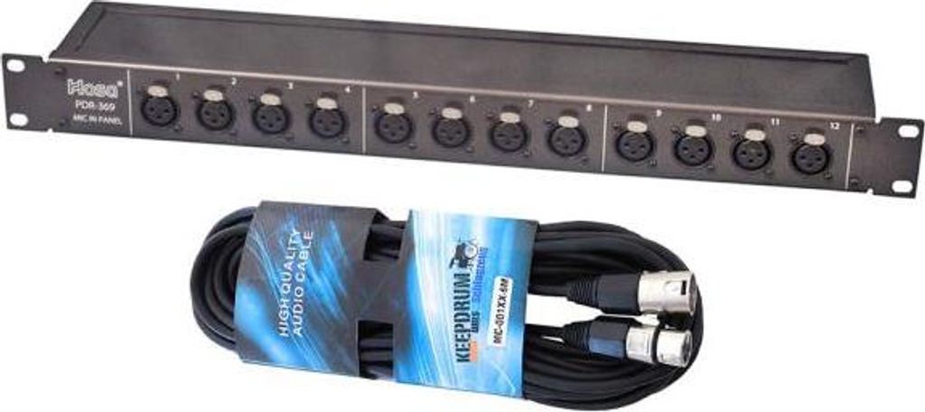 Hosa PDR-369 Patch Bay mit XLR Kabel
